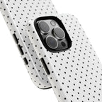 Tough Phone Case - White and Black Poka Dot