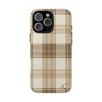 Tough Phone Case - Beige Plaid Case