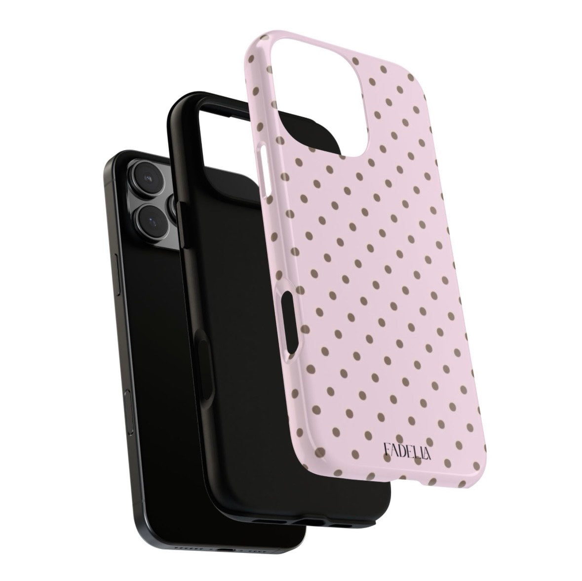 Tough Phone Case - Pink and Brown Poka Case