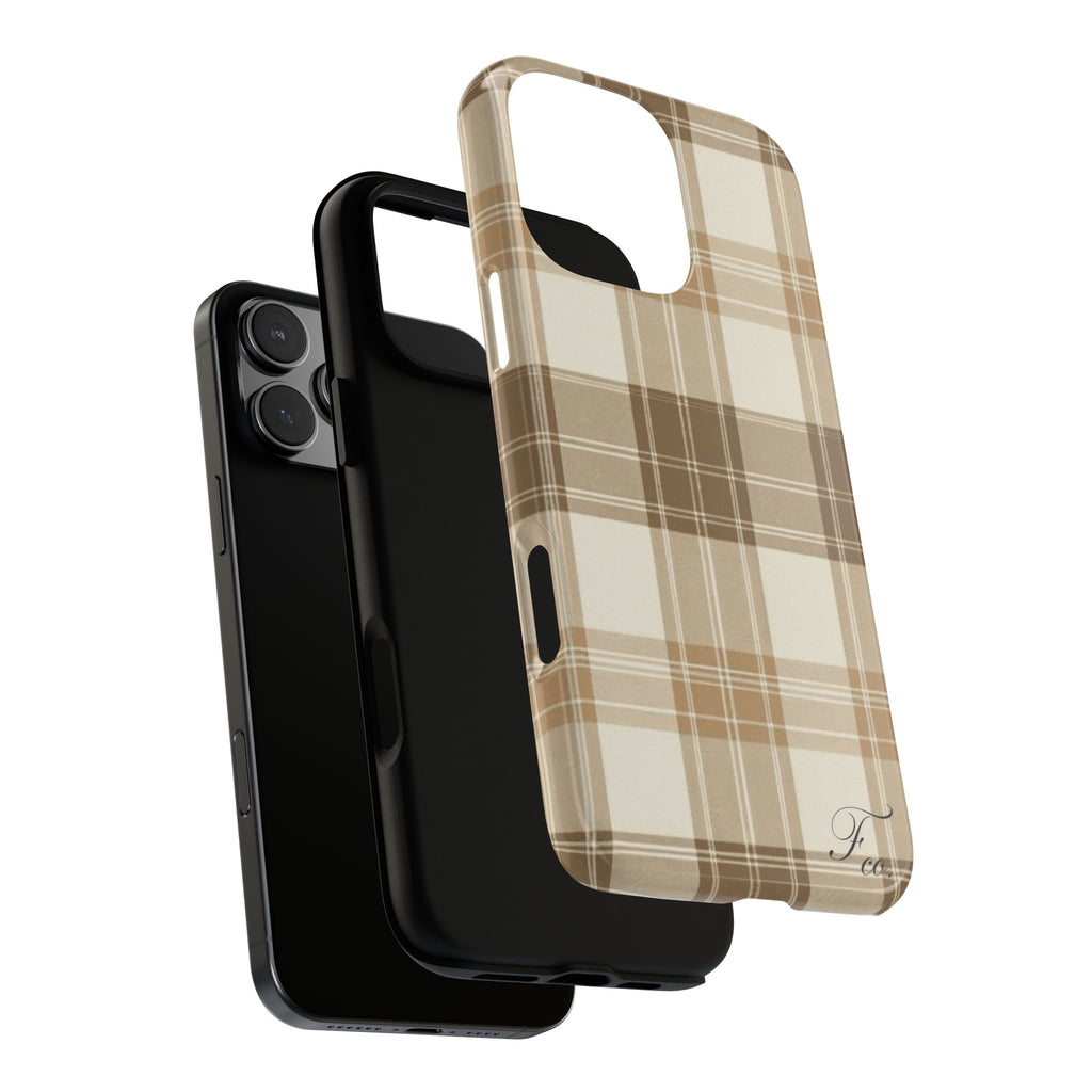 Tough Phone Case - Beige Plaid Case