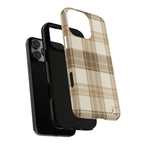 Tough Phone Case - Beige Plaid Case