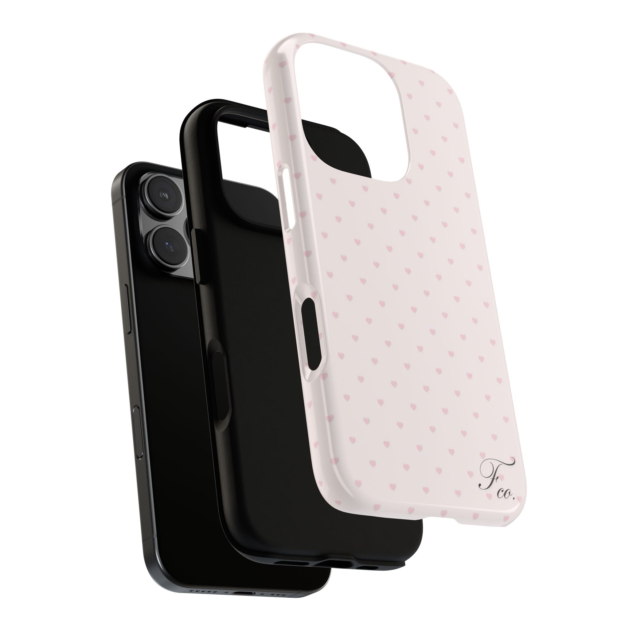 Tough Phone Case - Light Pink Hearts
